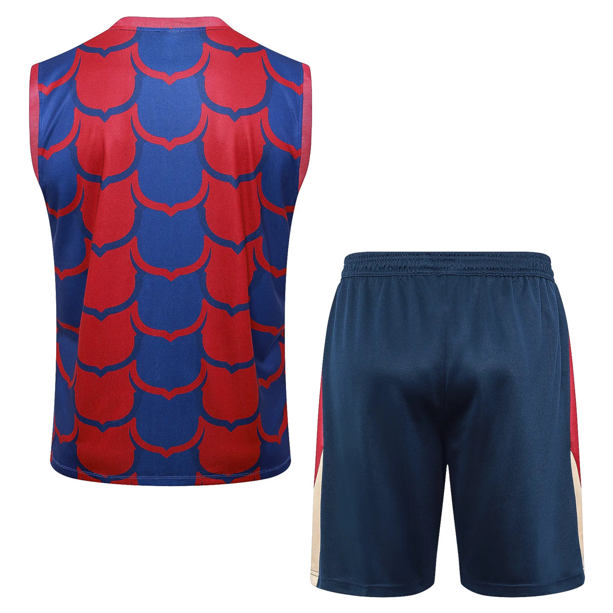 Conjunto Barcelona Treino Regata 25/26 - Azul e Vermelho
