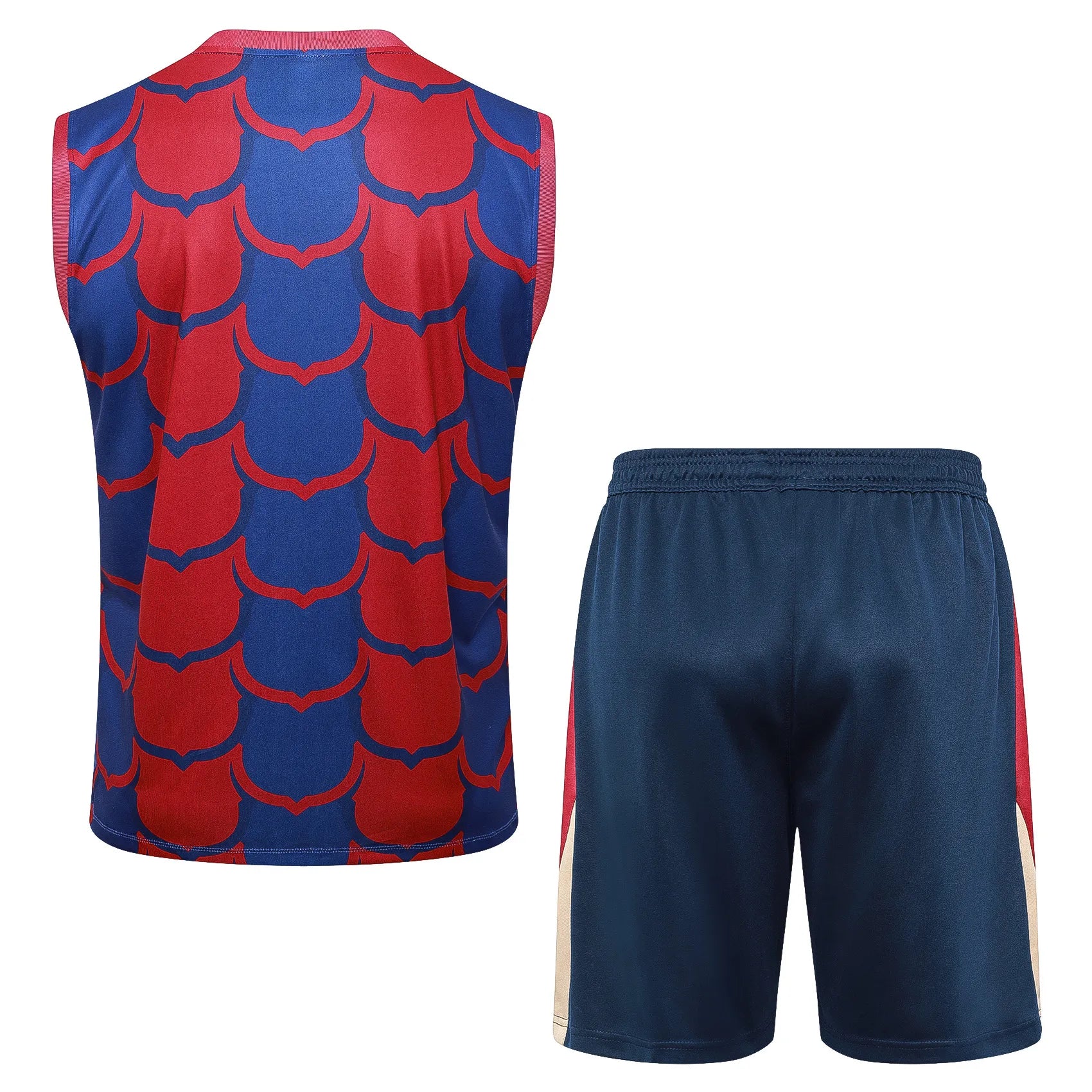 Conjunto Barcelona Treino Regata 25/26 - Azul e Vermelho